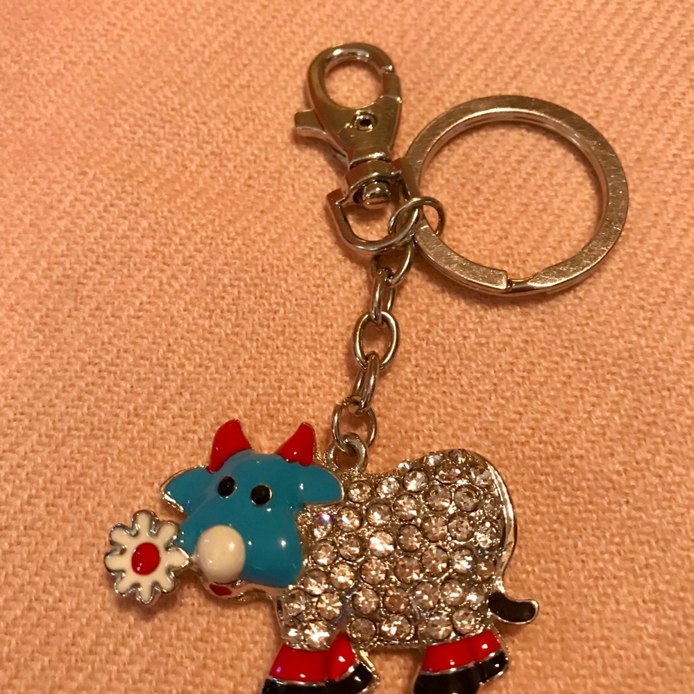 🐄Adorable Rhinestone Keychain/Purse Charm🐄